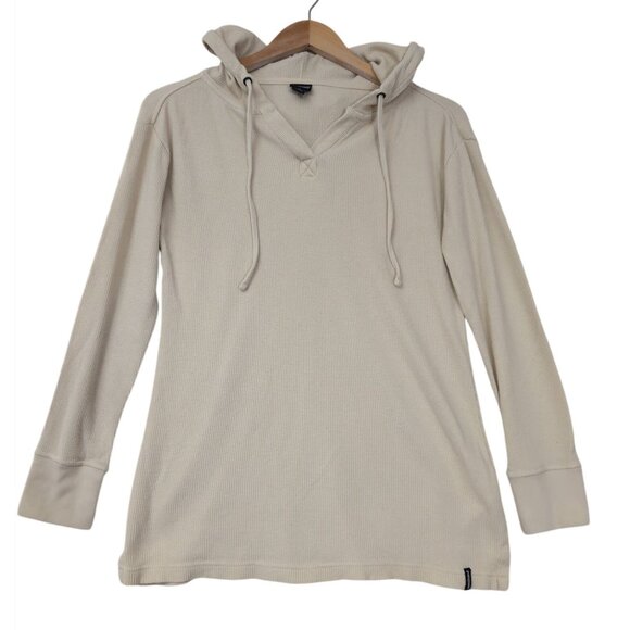 Patagonia Tops - Patagonia Hooded Waffle Tunic Womens XS Cream Long Sleeve Pullover Casual